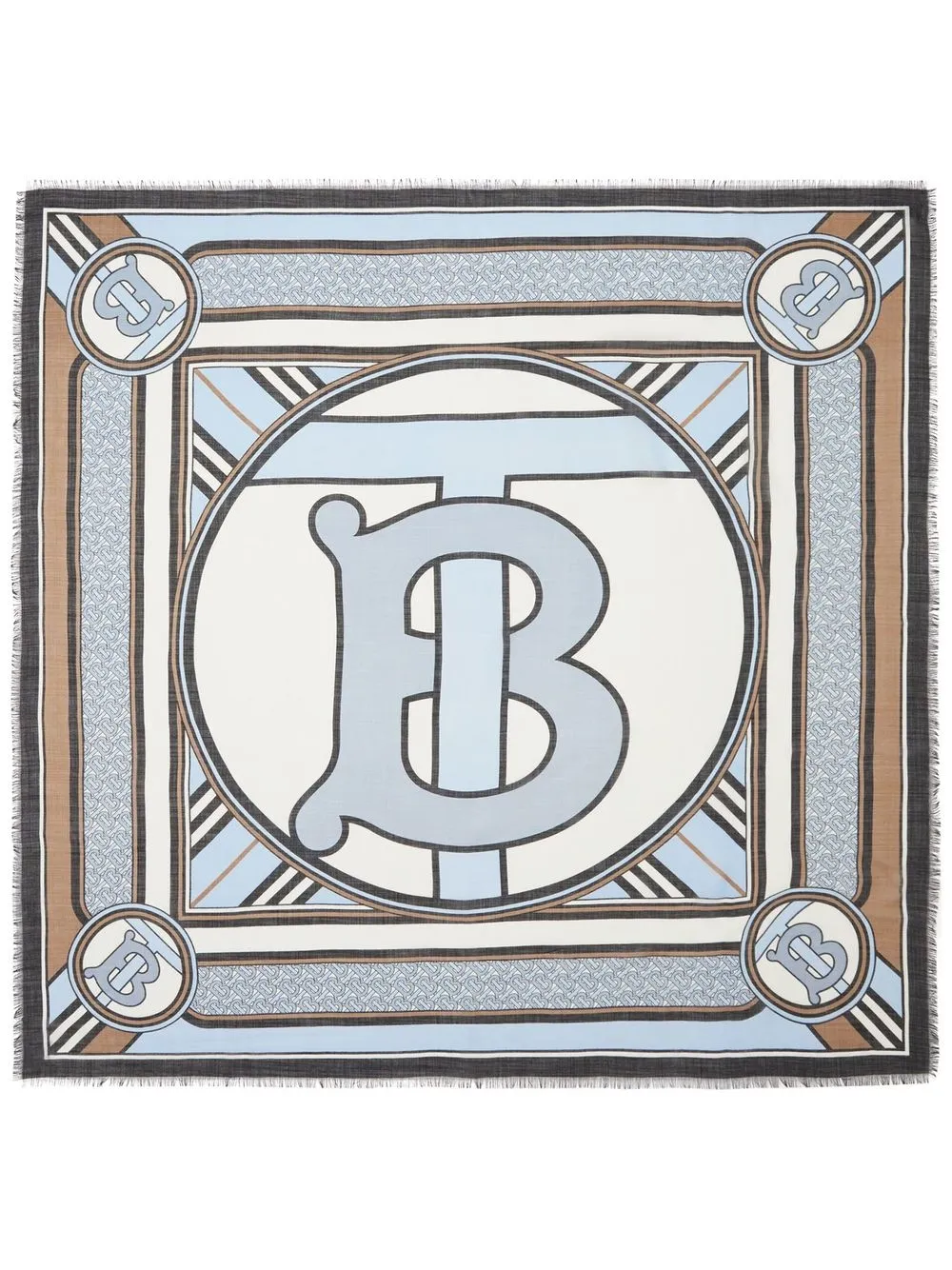 

Burberry Montage-print square scarf - Blue