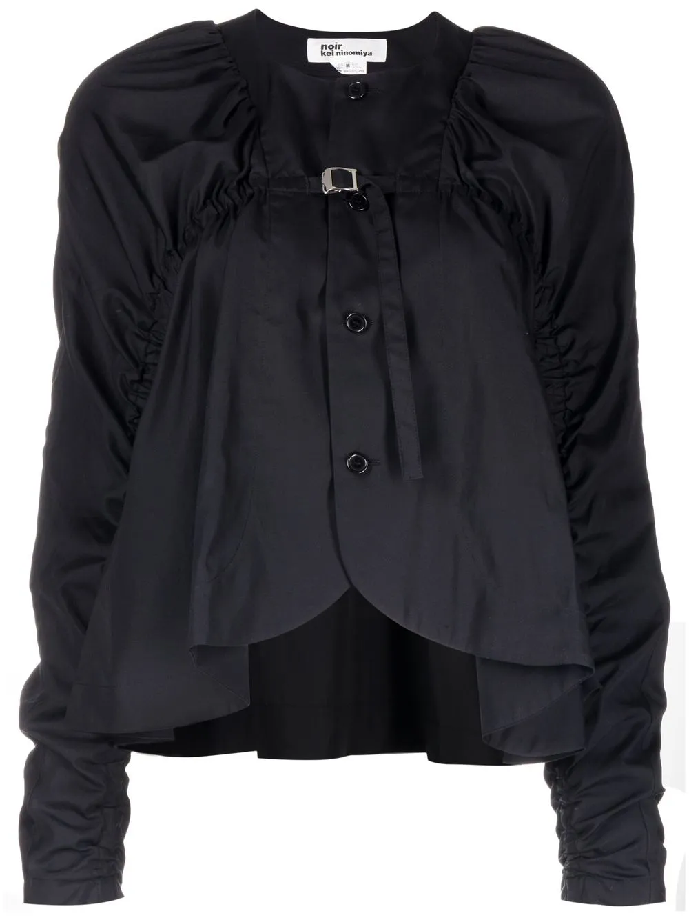 

Comme Des Garçons Noir Kei Ninomiya ruched-sleeve front-buckle blouse - Black
