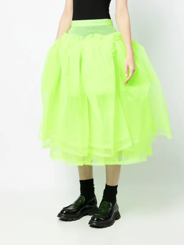 Noir Kei Ninomiya high-waisted Tulle Midi Skirt - Farfetch