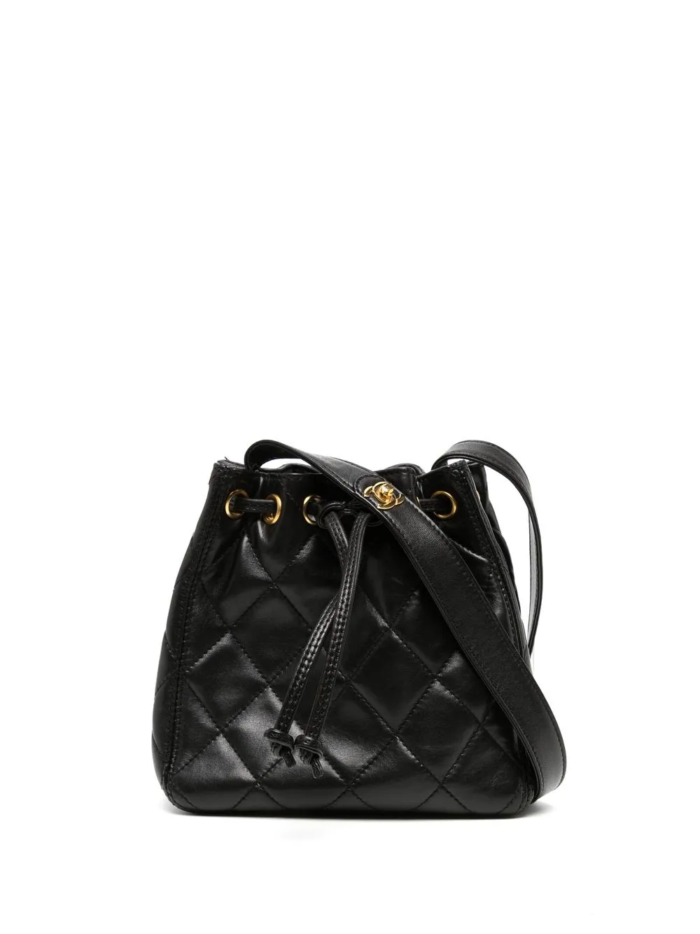 

Chanel Pre-Owned bolsa hombro con cordones y capitonado de rombos 1997 - Negro