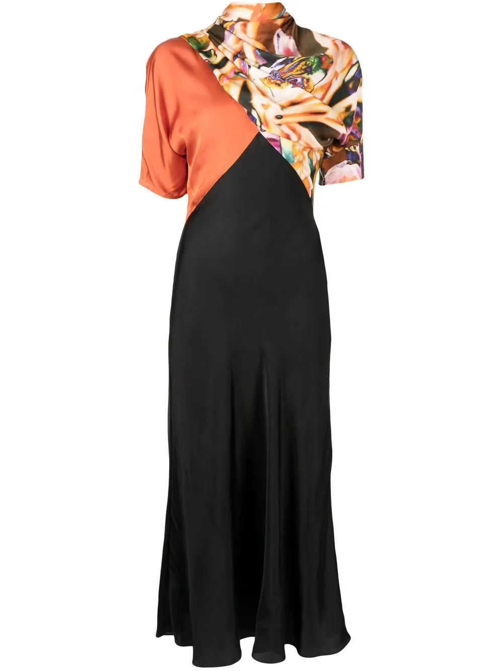

Paul Smith vestido largo con detalle drapeado - Naranja