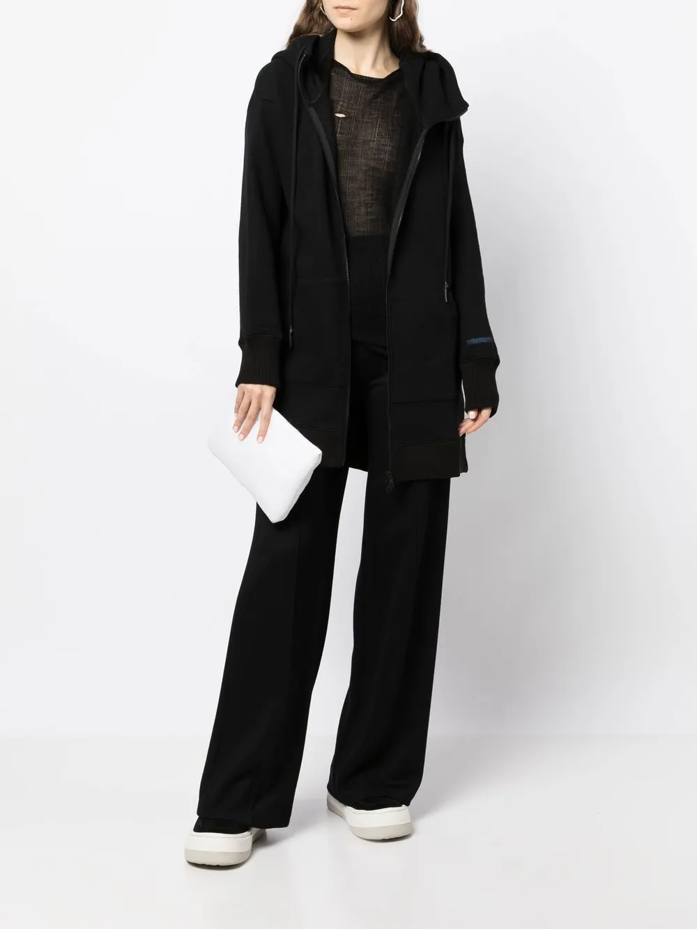 Yohji Yamamoto Hoodie met trekkoord - Zwart