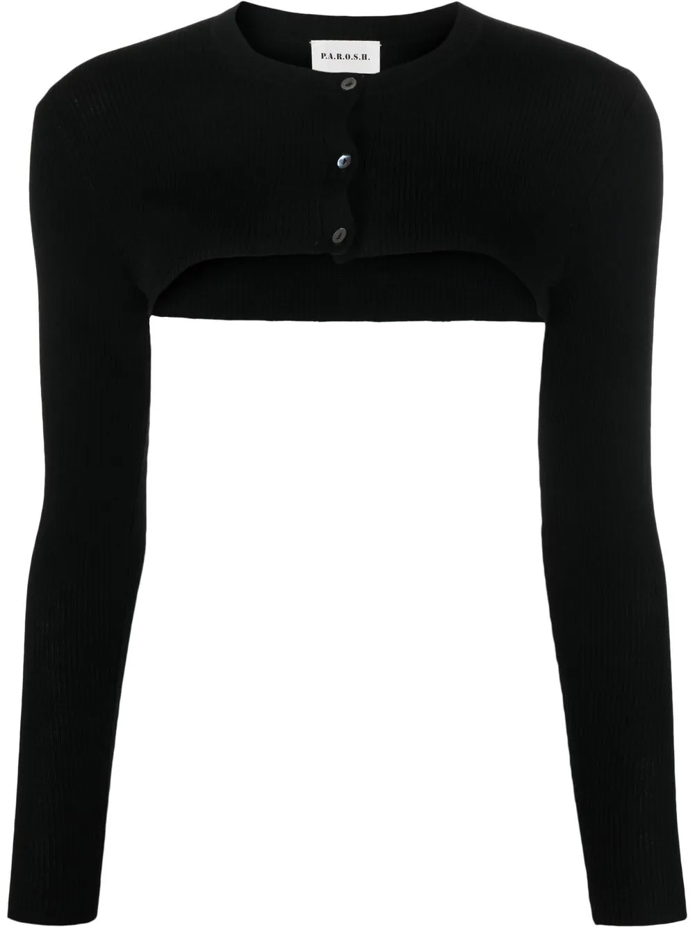 P.A.R.O.S.H. cropped knitted cardigan - Black