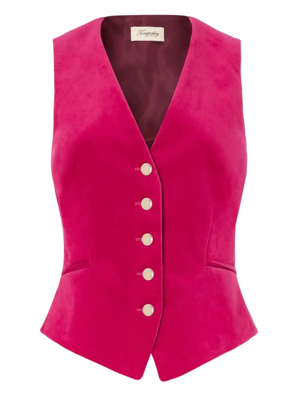 Temperley London Velvet Waiscoat In Red
