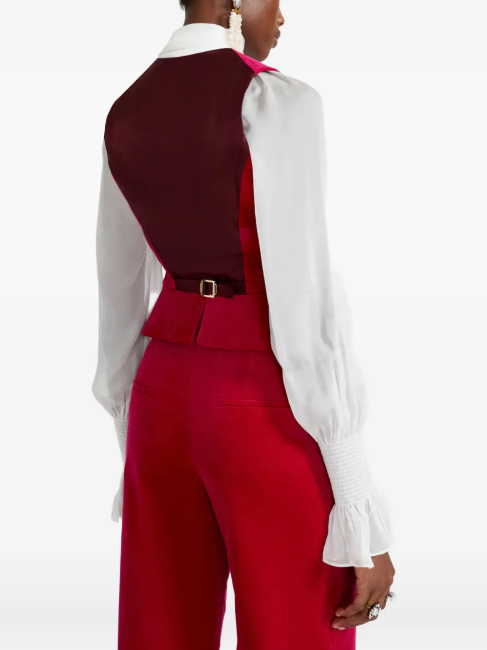 Temperley London Velvet Waiscoat In Red