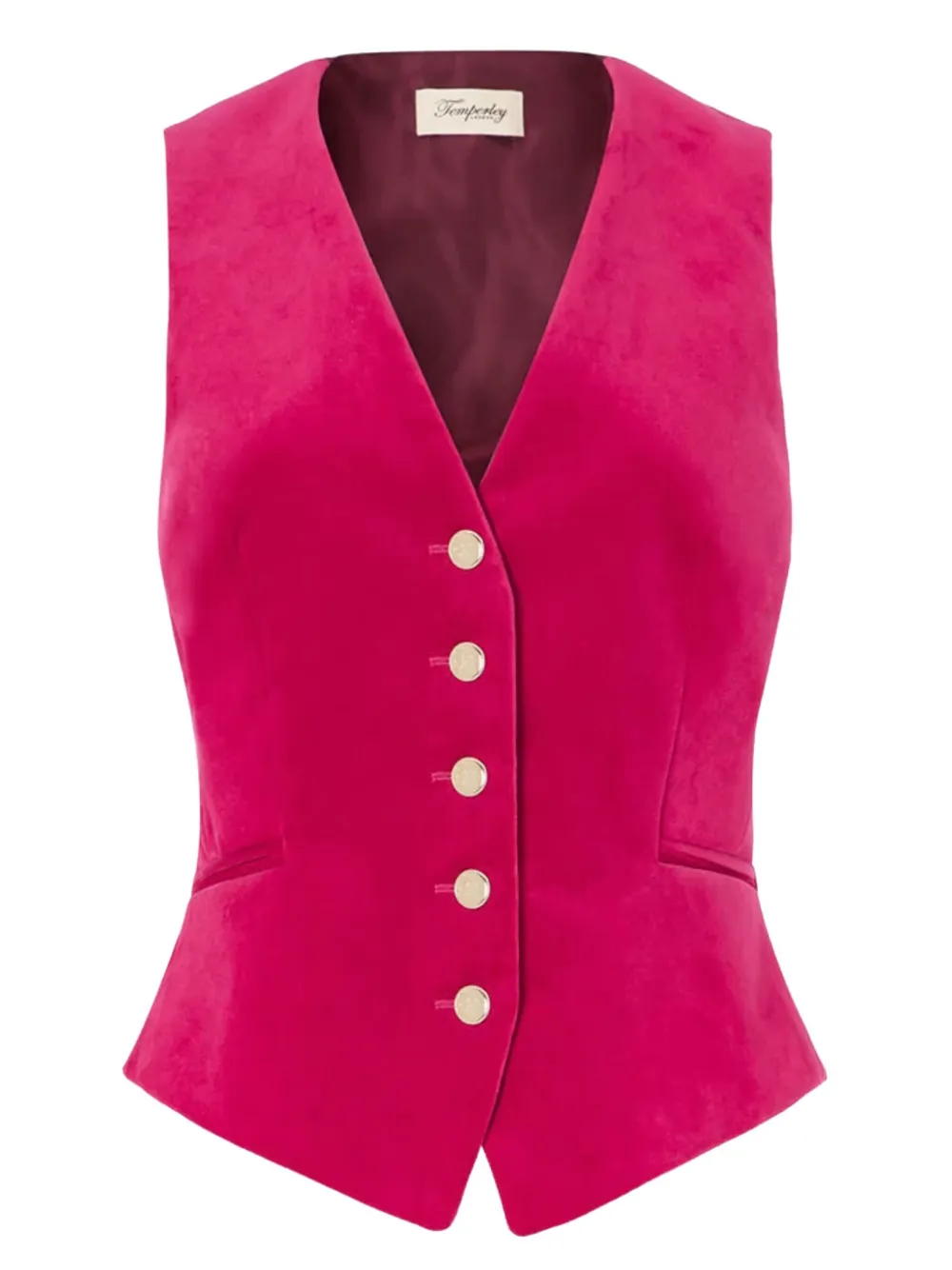 Temperley London Velvet Waiscoat In Red