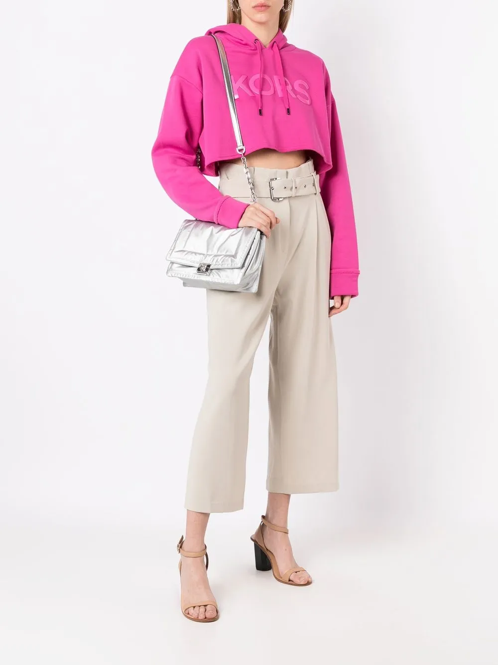  Michael Michael Kors Rory Quilted Crossbody Bag   Metallic 