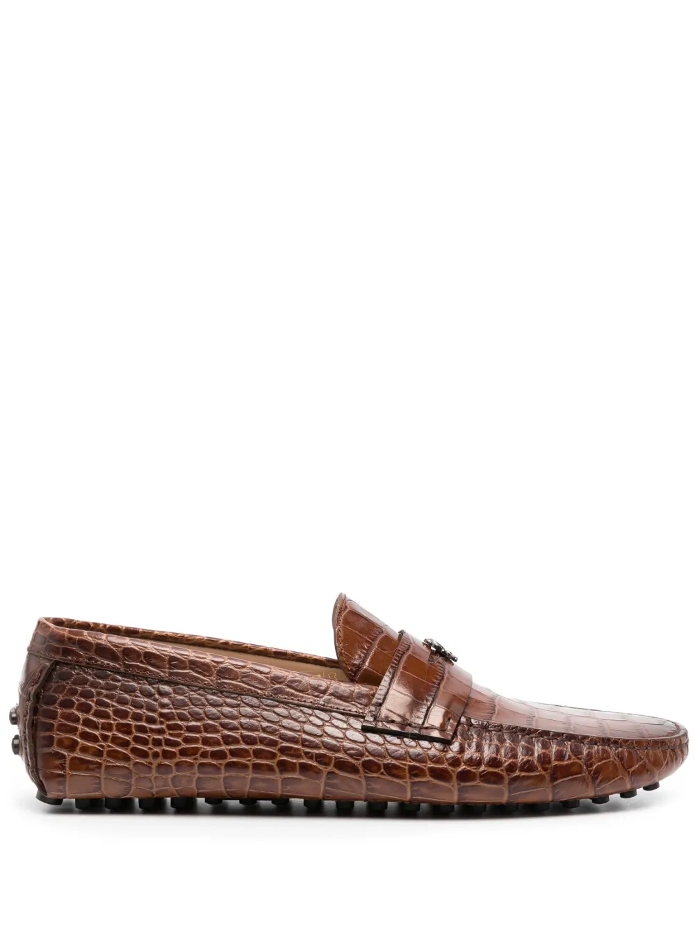Roberto Cavalli mocasines con efecto de piel de cocodrilo en relieve | marrón | Image 1