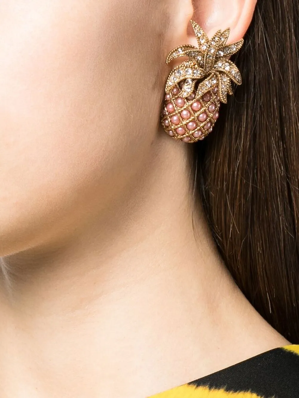 Roberto Cavalli Oorclips met Ananas-patroon - 01510