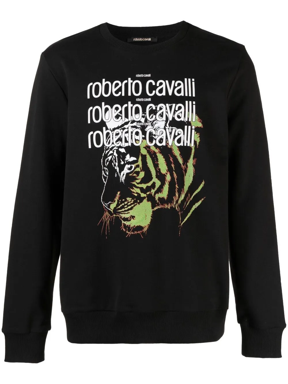 

Roberto Cavalli tiger-motif logo-print sweatshirt - Black