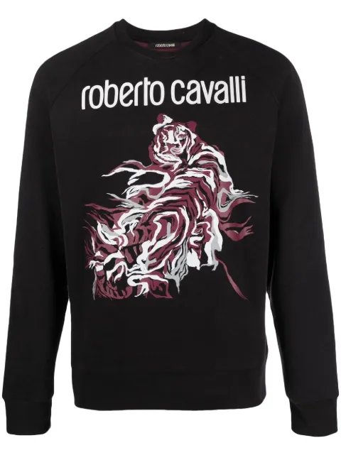 Roberto Cavalli graphic-print crew neck sweatshirt