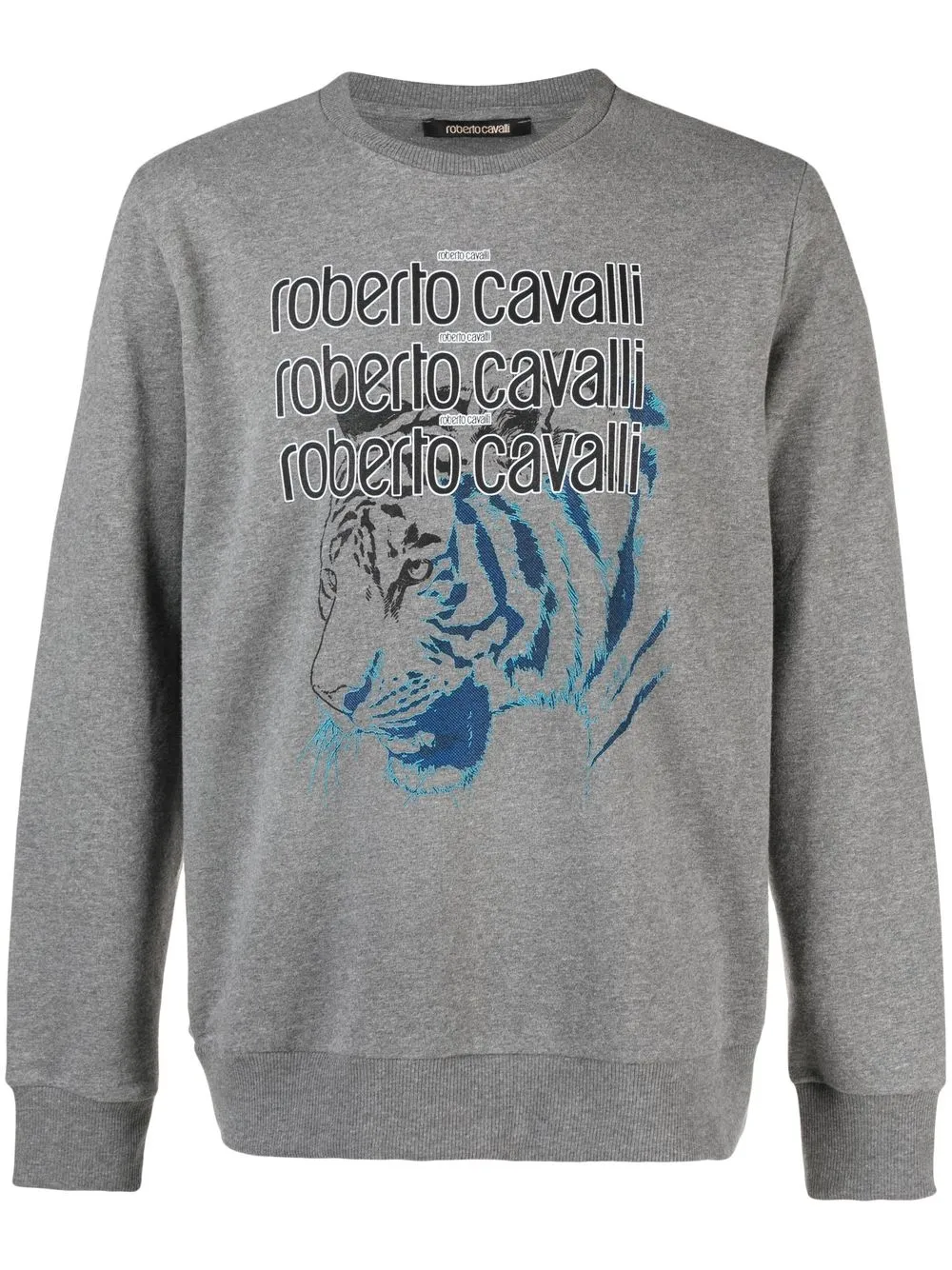 

Roberto Cavalli tiger-motif logo-print sweatshirt - Grey