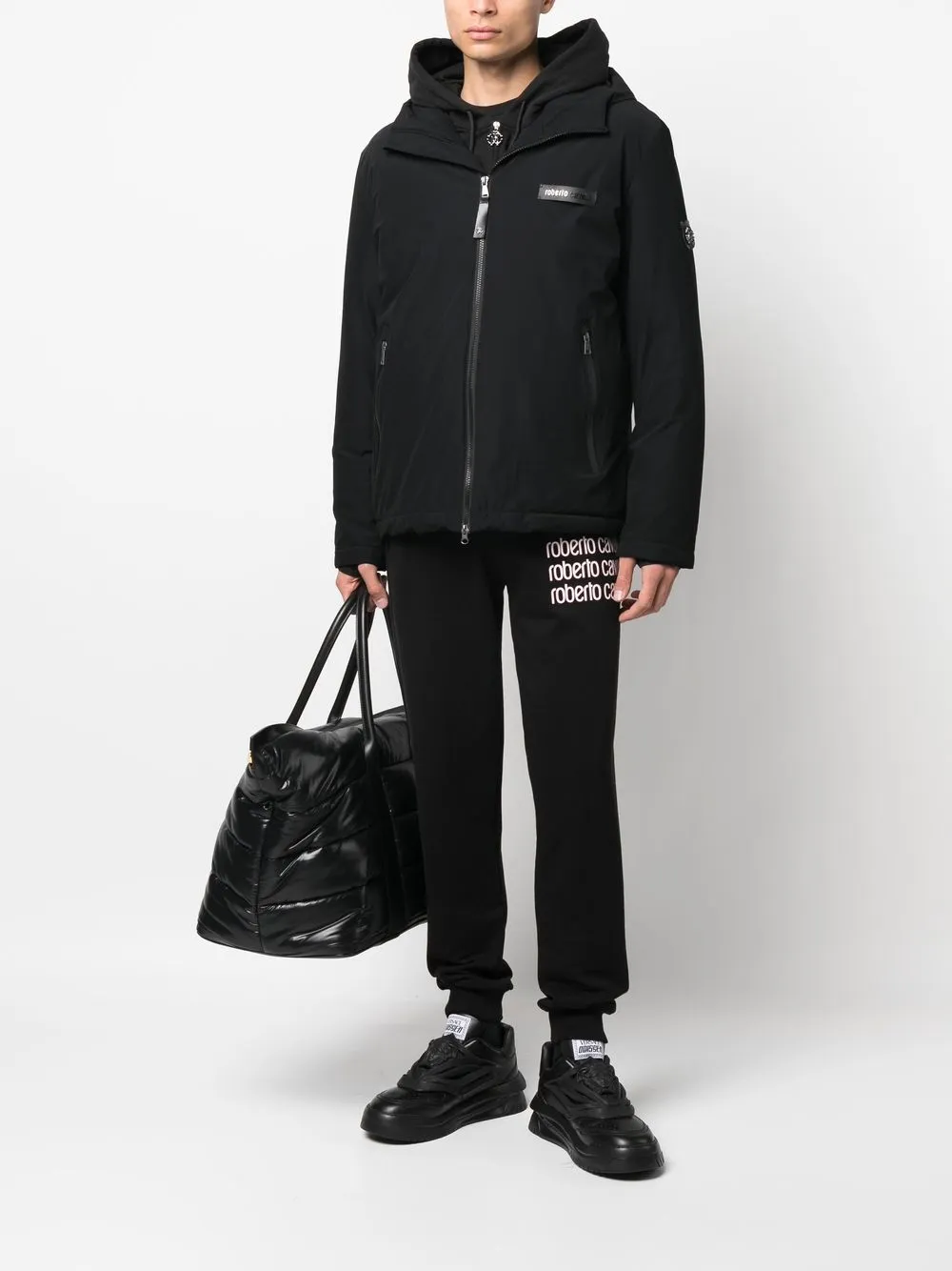 Roberto Cavalli Trainingsbroek met logoprint - Zwart