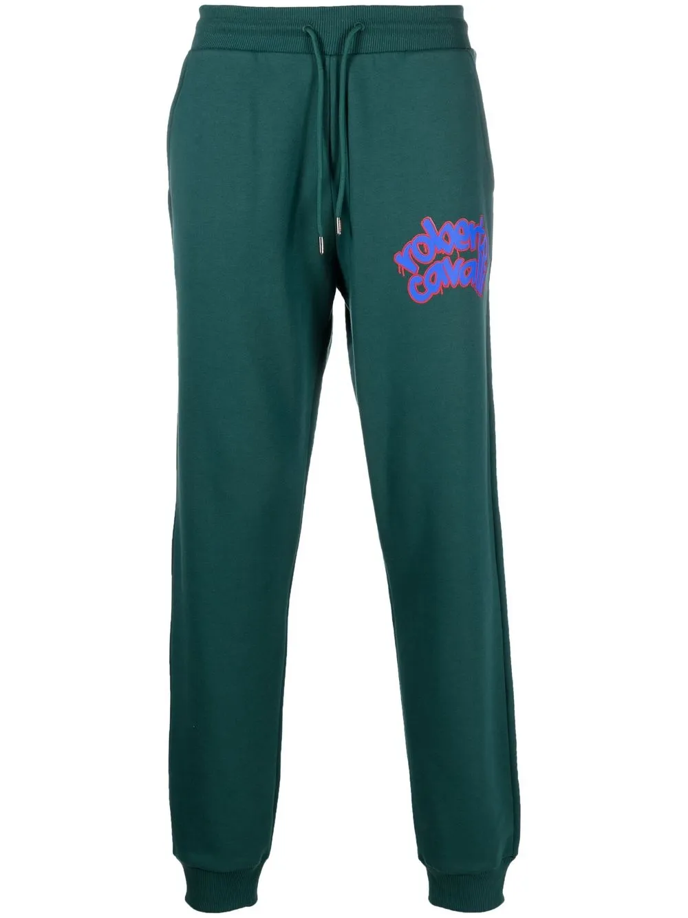 

Roberto Cavalli graffiti-logo print track pants - Green