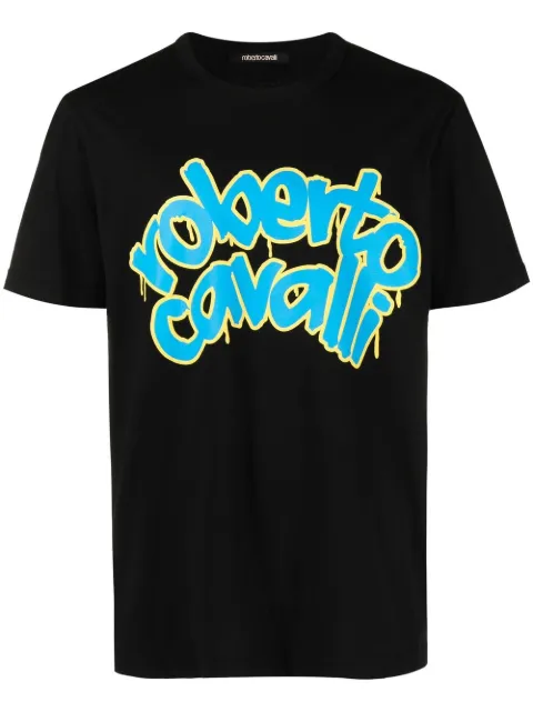Roberto Cavalli graffiti-logo print T-shirt