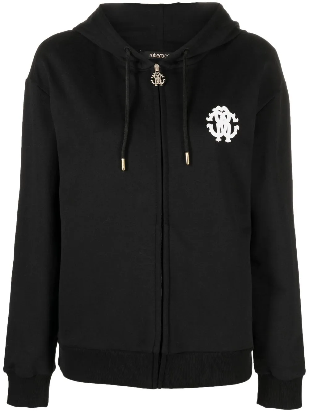 

Roberto Cavalli logo-print zip hoodie - Black
