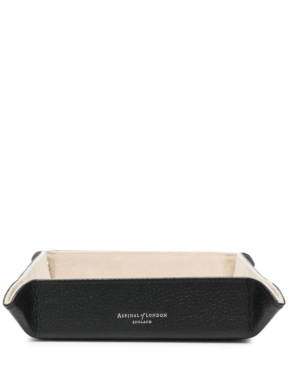 

Aspinal Of London pebbled leather Tidy Tray - Black