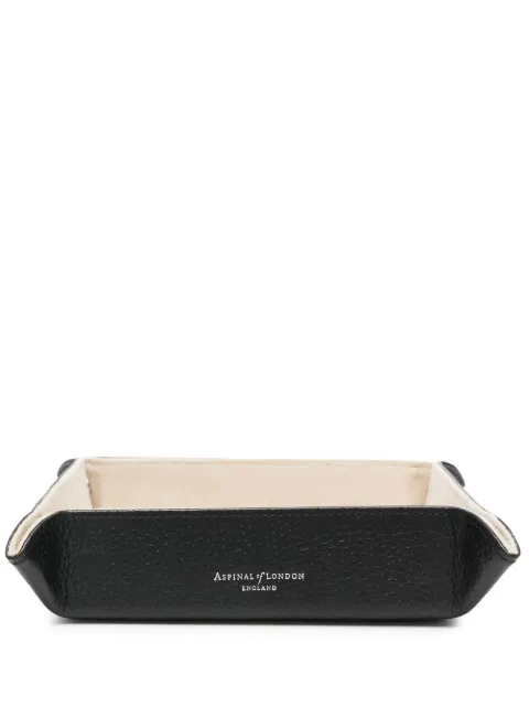 Aspinal Of London pebbled leather Tidy Tray 