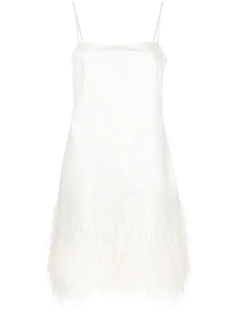 Polo Ralph Lauren feather-trim satin mini dress