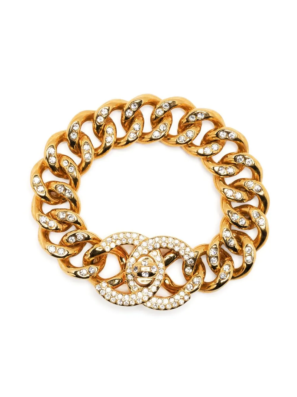 

Chanel Pre-Owned pulsera de cadena con cierre giratorio CC 1996 - Dorado