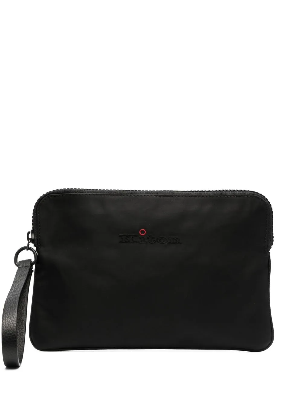 

Kiton bolsa de mano con logo bordado - Negro