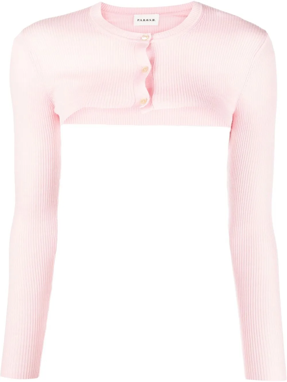 

P.A.R.O.S.H. cropped ribbed cardigan - Pink