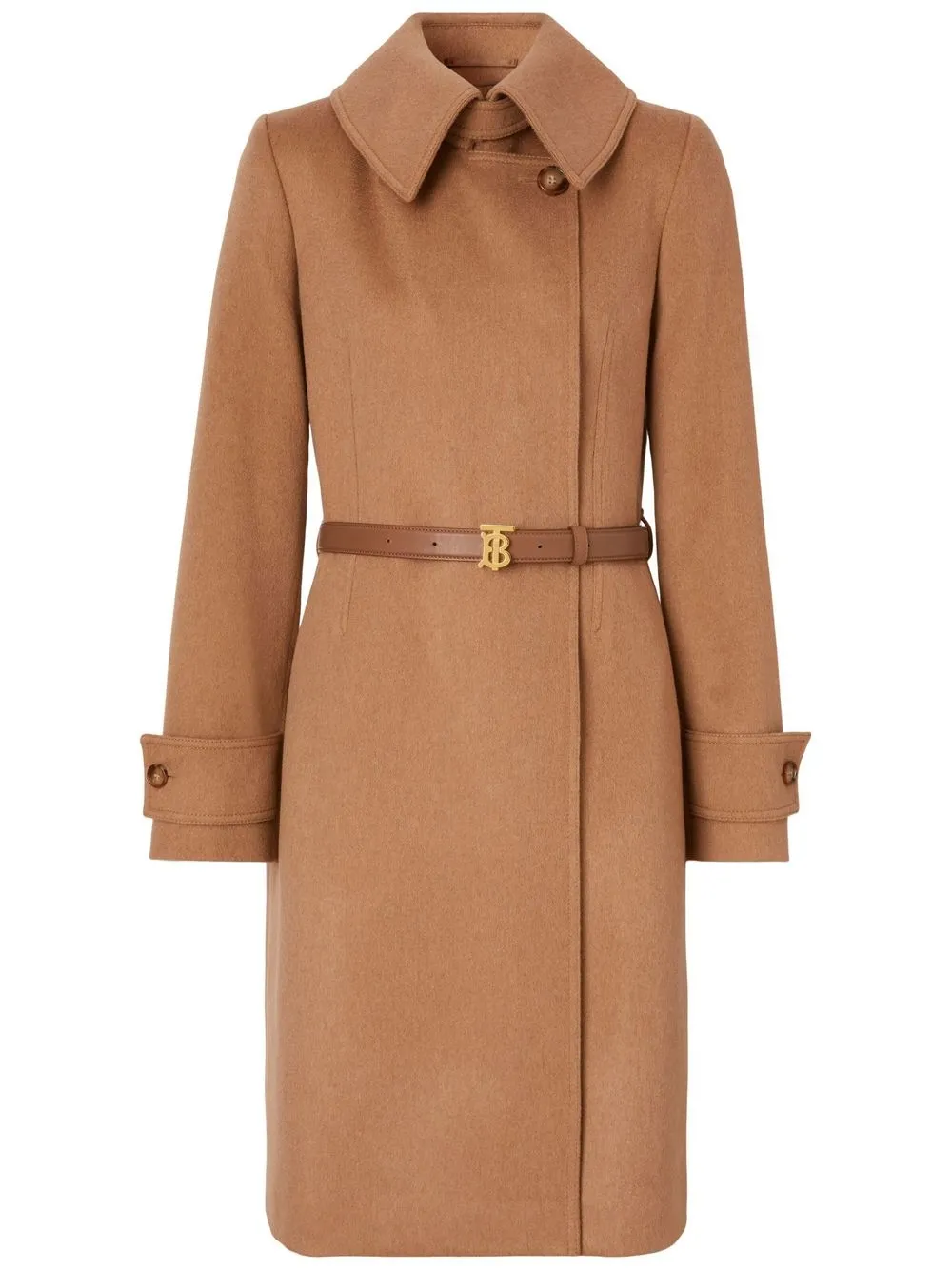 

Burberry monogram motif belted coat - Brown