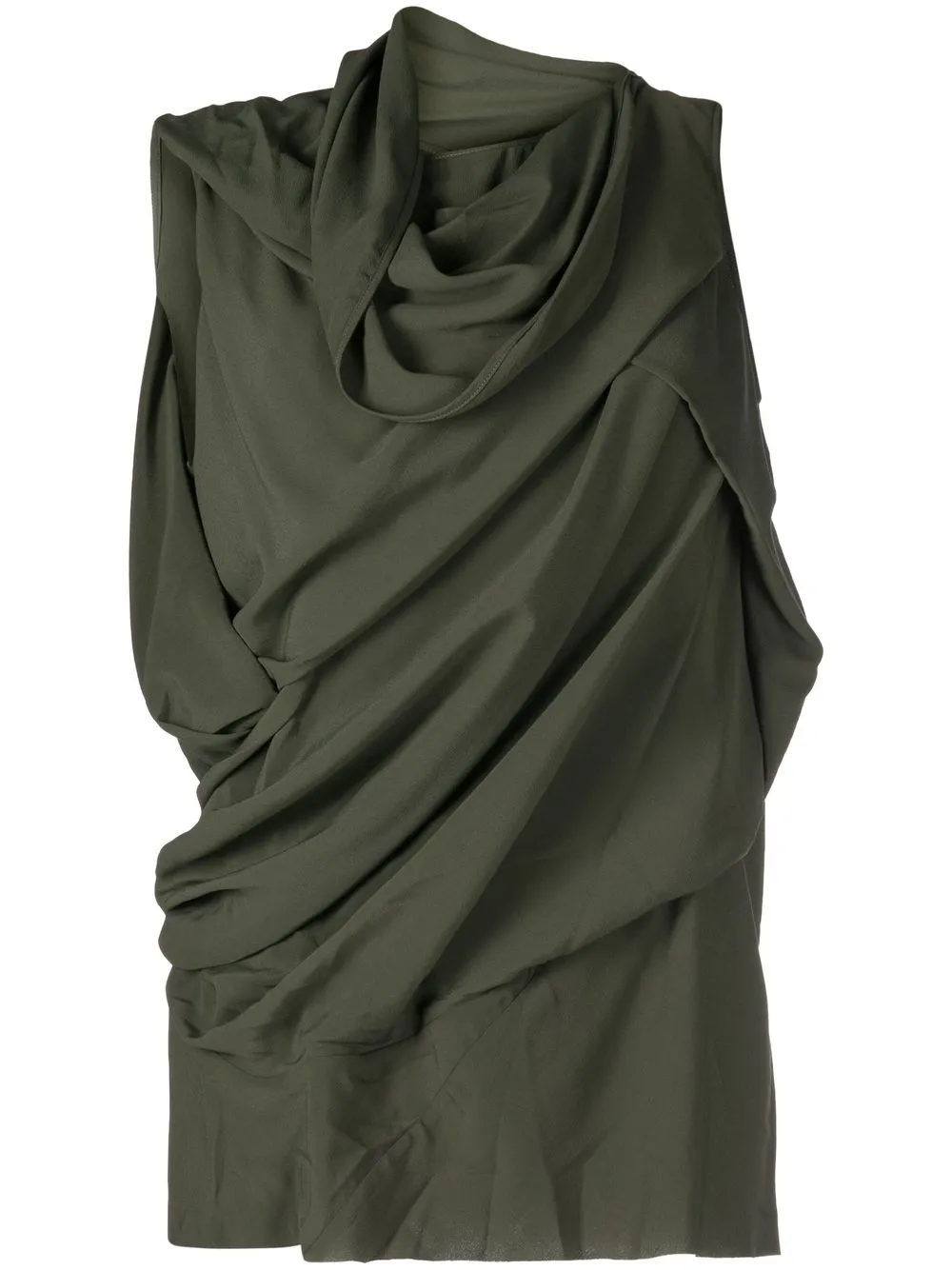 

Rick Owens top sin mangas con detalle drapeado - Verde