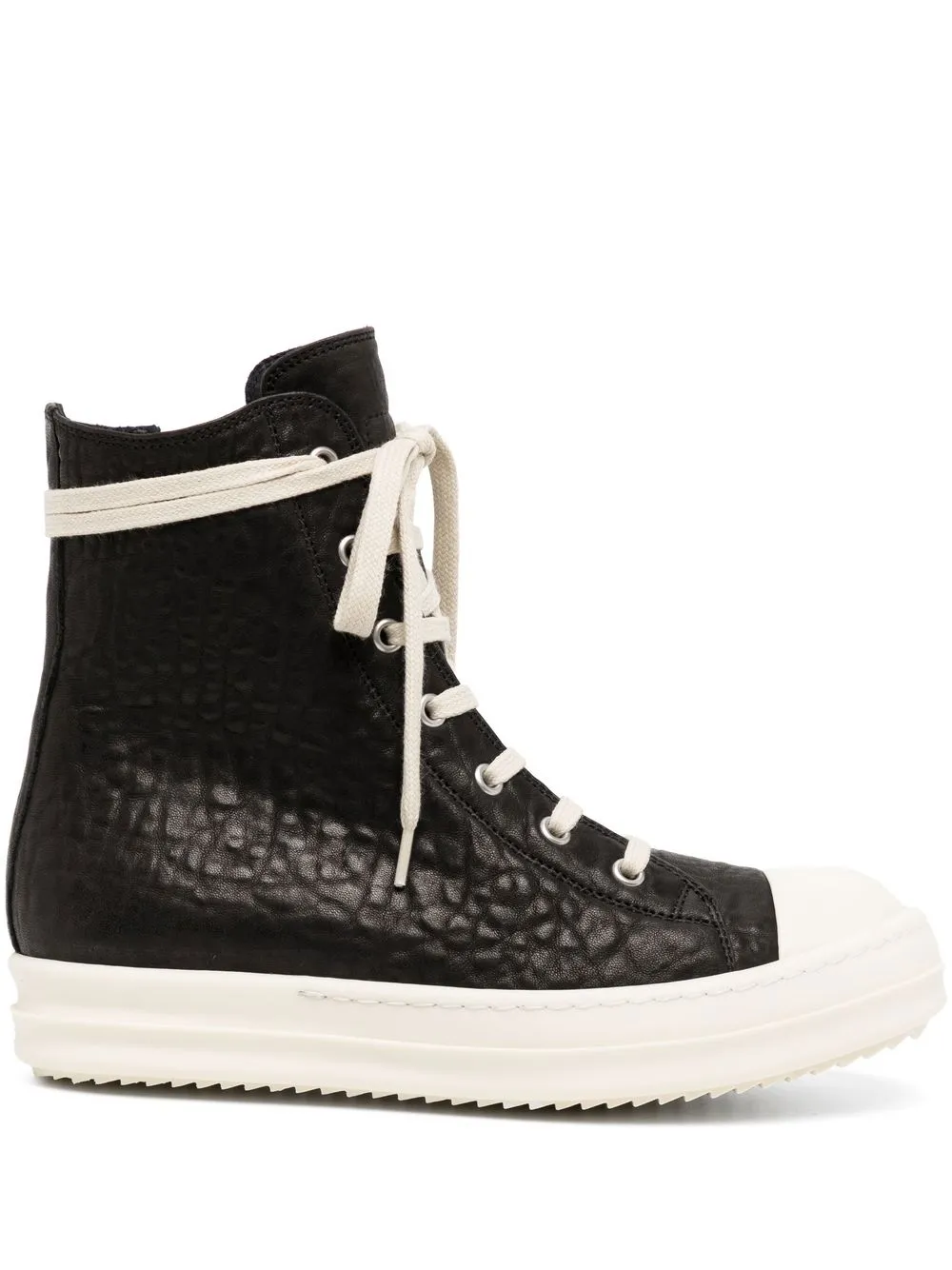 

Rick Owens tenis altos con logo en relieve - Negro