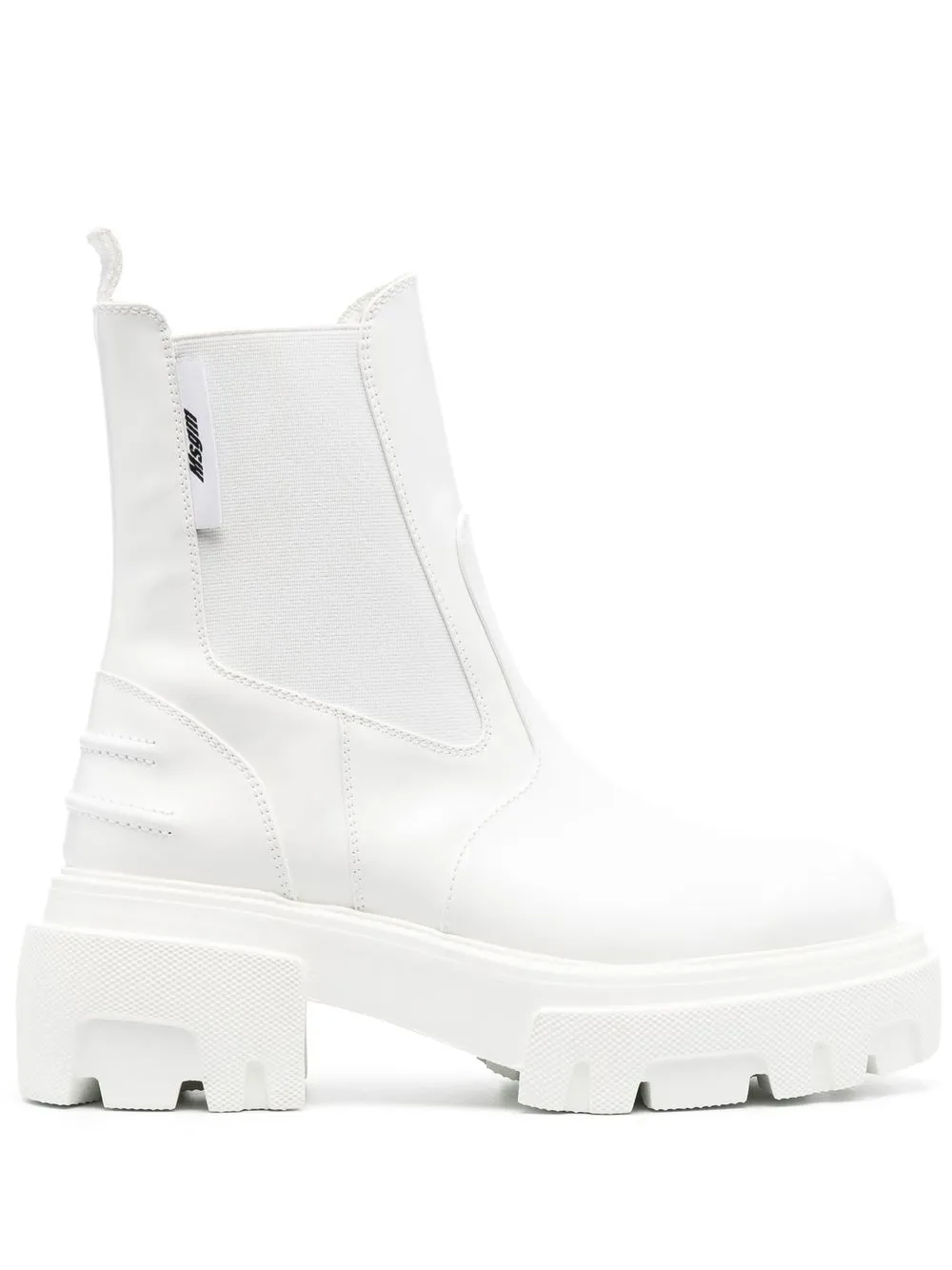 

MSGM elasticated side-panel ankle boots - White