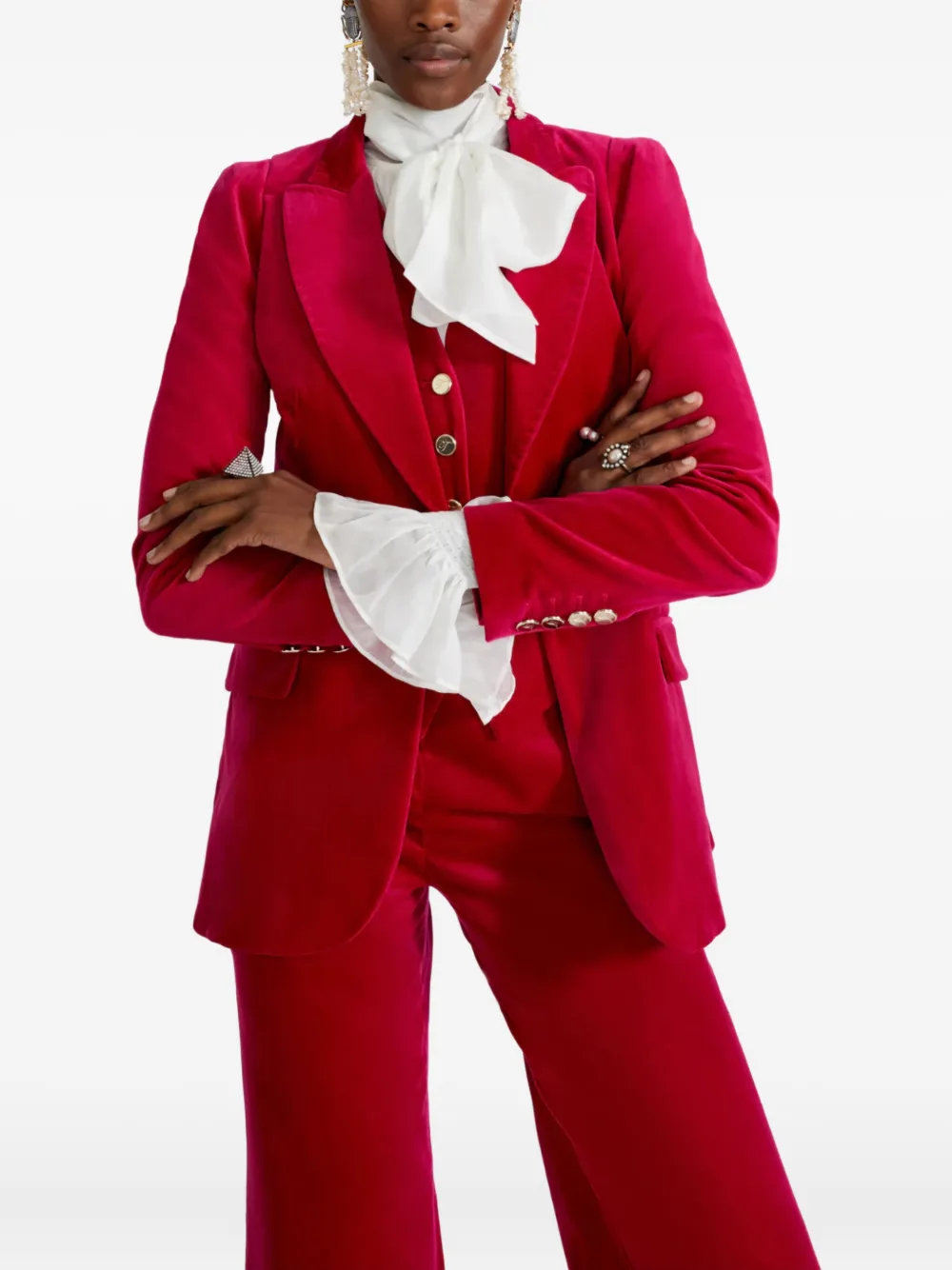 Temperley London Velvet Blazer In Pink