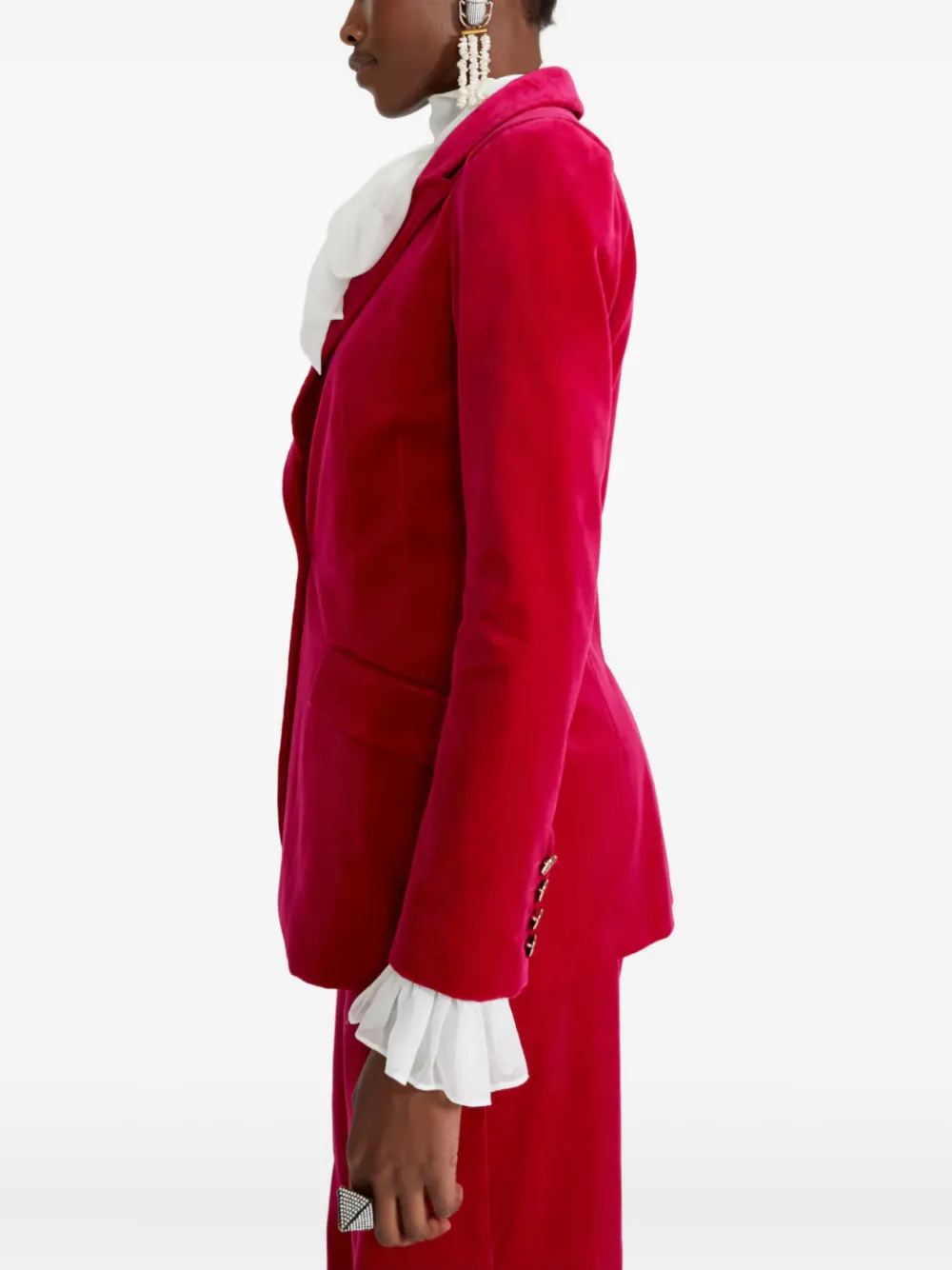 Temperley London Velvet Blazer In Pink