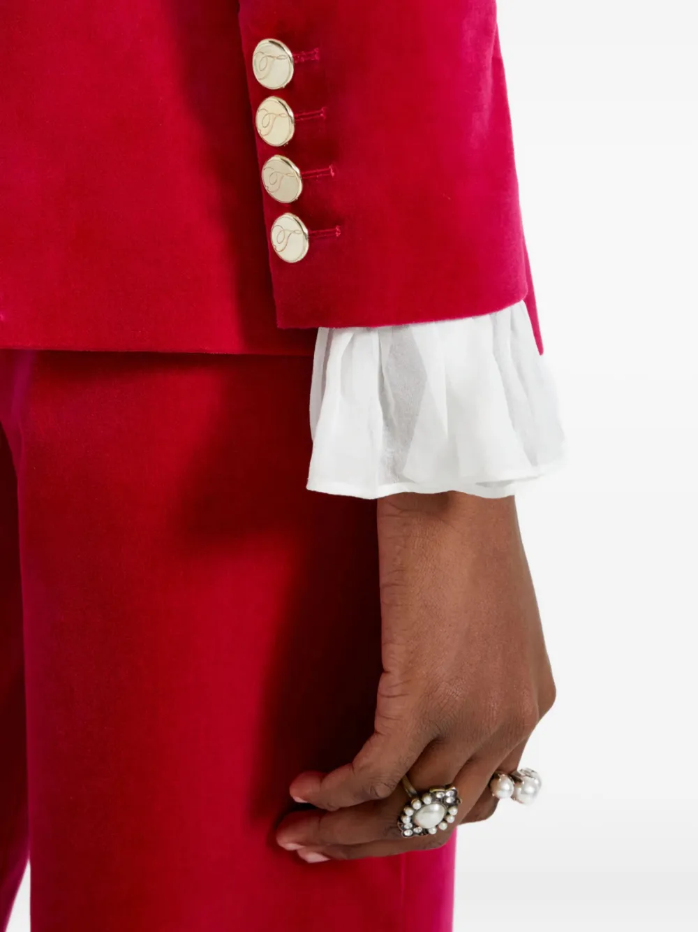 Temperley London Velvet Blazer In Pink