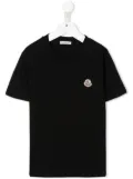 Moncler Enfant logo-applique cotton T-shirt - Black