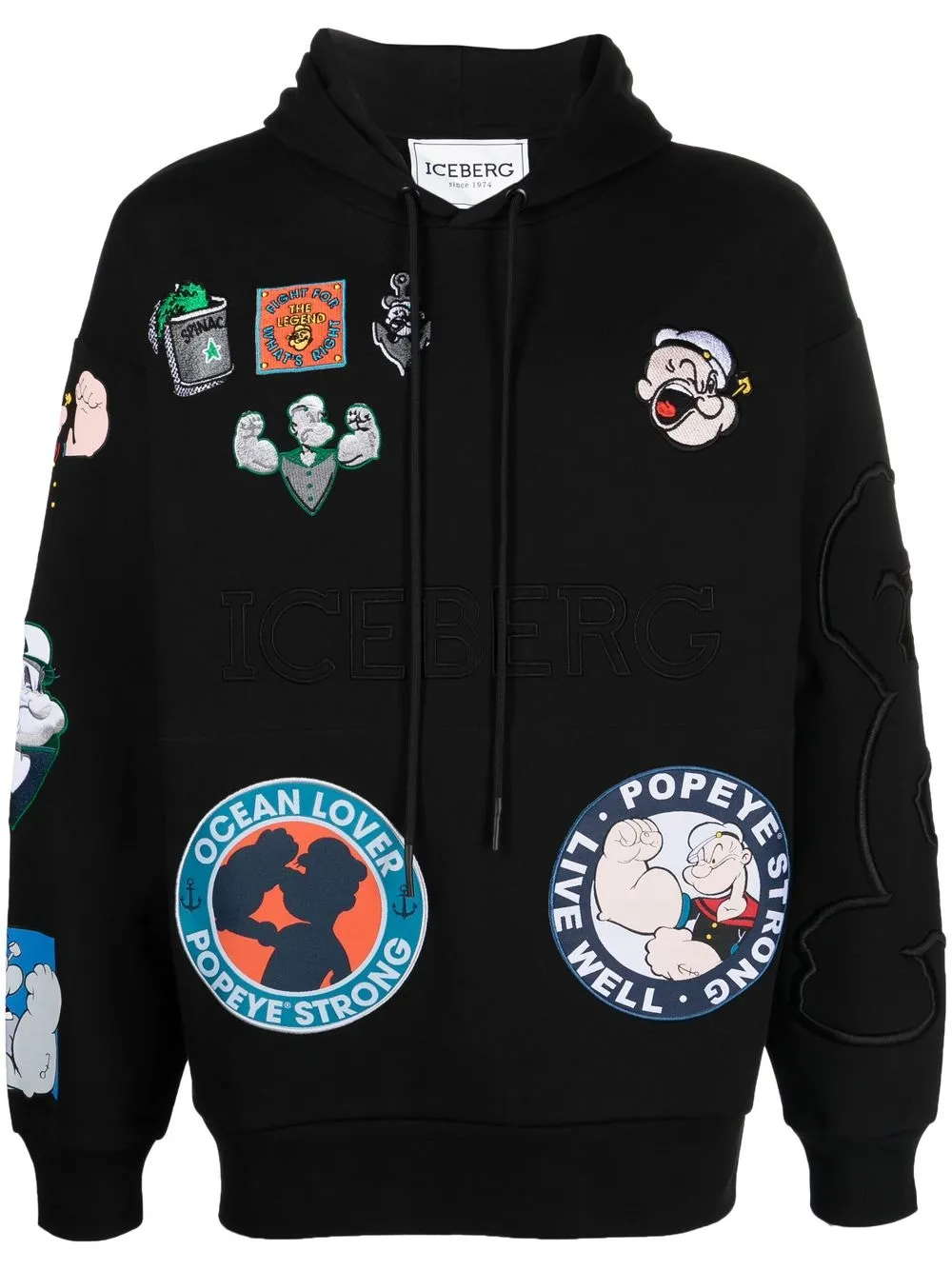 

Iceberg hoodie con estampado Popeye - Negro