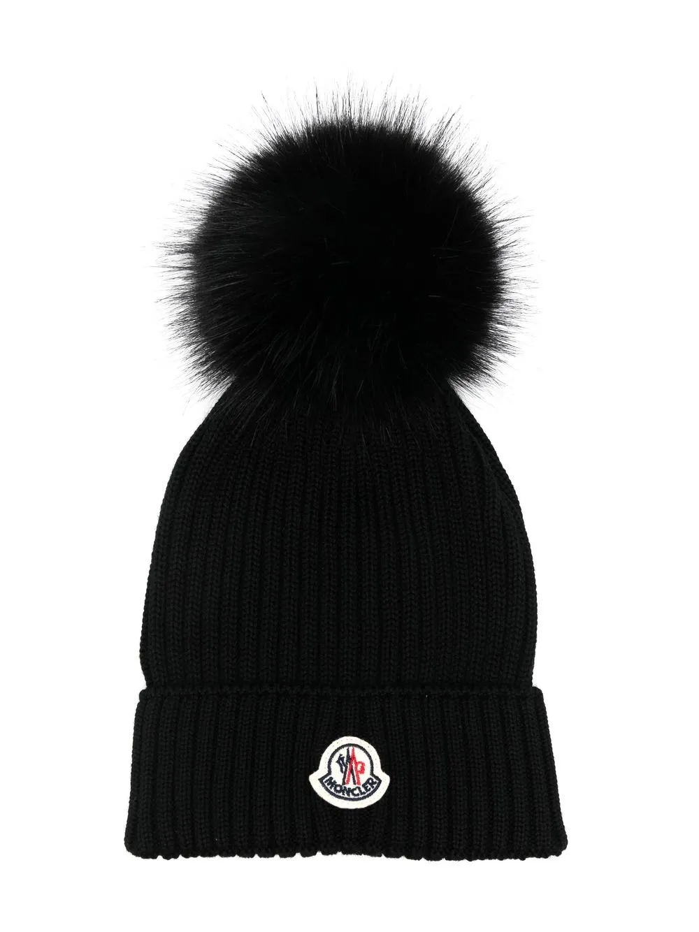 

Moncler Enfant logo-patch beanie hat - Black