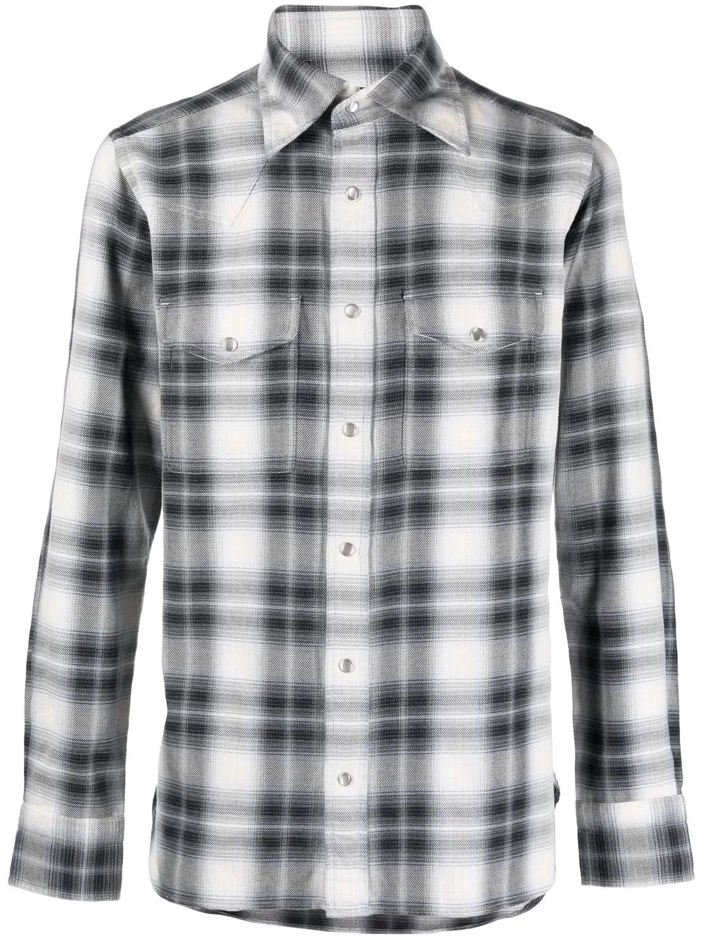 

TOM FORD checked long-sleeve shirt - Grey