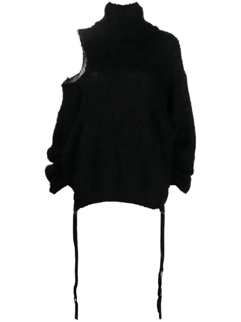 ANDREĀDAMO cut-out detail roll-neck jumper