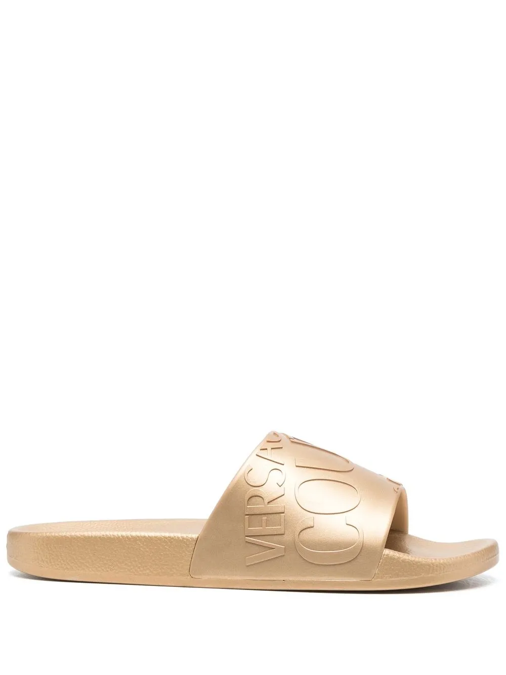 

Versace Jeans Couture flip flops con logo en relieve - Dorado