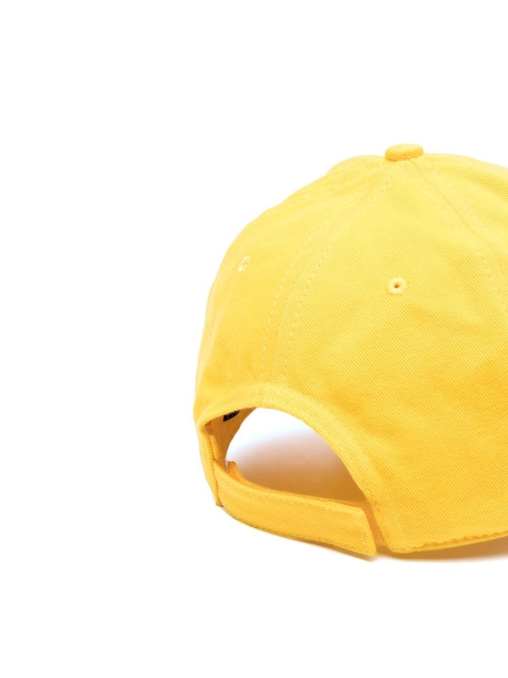 Shop Philipp Plein Skull-print Detail Baseball Cap In Yellow