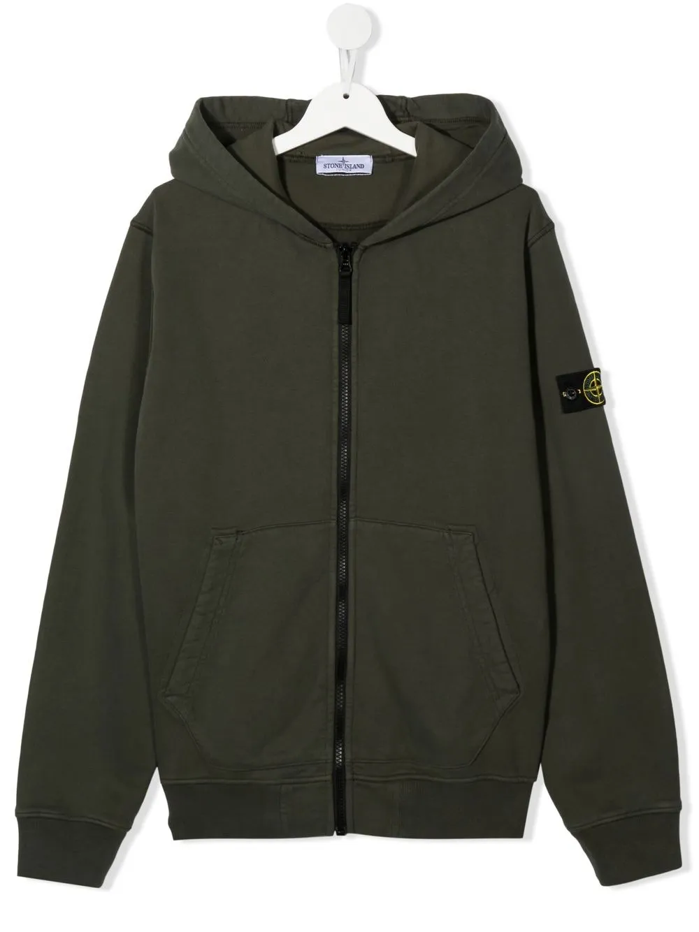 

Stone Island Junior TEEN compass-patch zip-up hoodie - Green