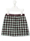 Moncler Enfant dogtooth-print skirt - Purple