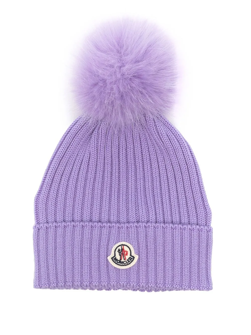 

Moncler Enfant gorro tejido con parche del logo - Morado