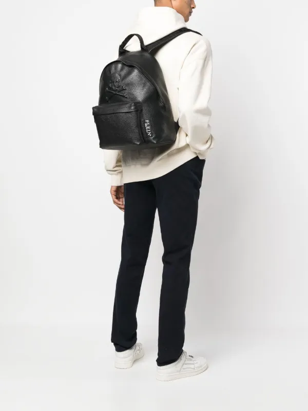 Philipp Plein Embossed Skull Backpack | Black | FARFETCH