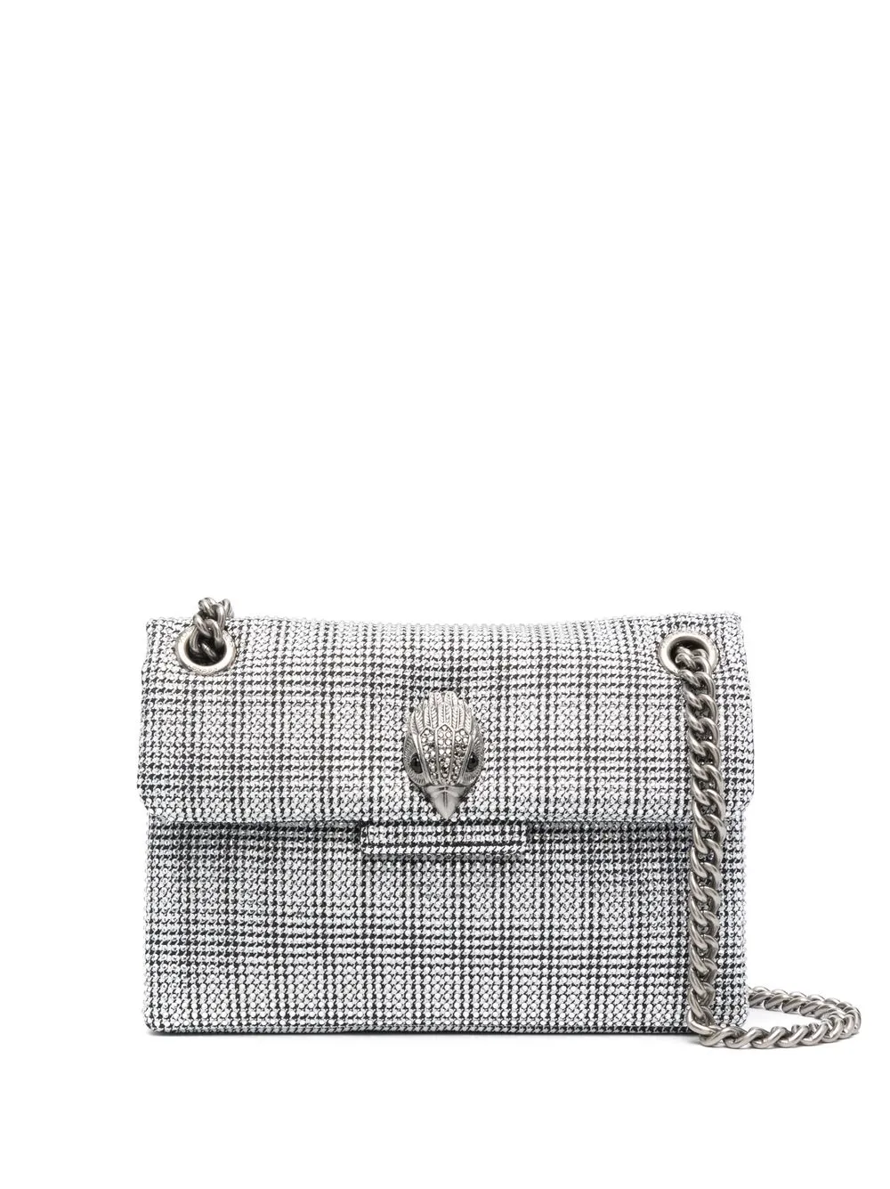 

Kurt Geiger London bolsa de hombro con motivo pied de poule y lentejuelas - Plateado