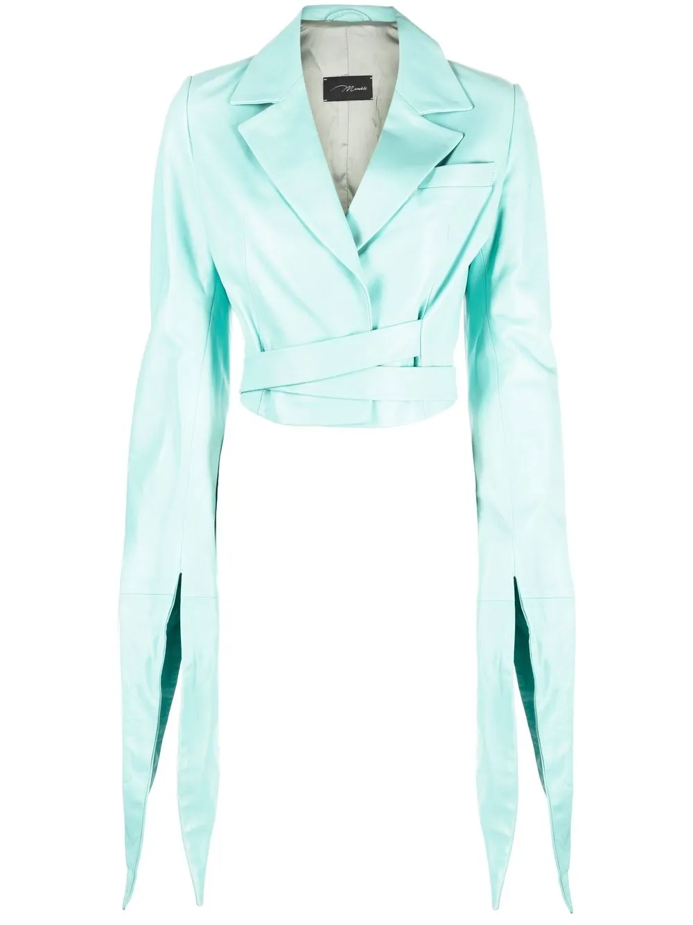 

Manokhi Amina wrap-front cropped jacket - Blue