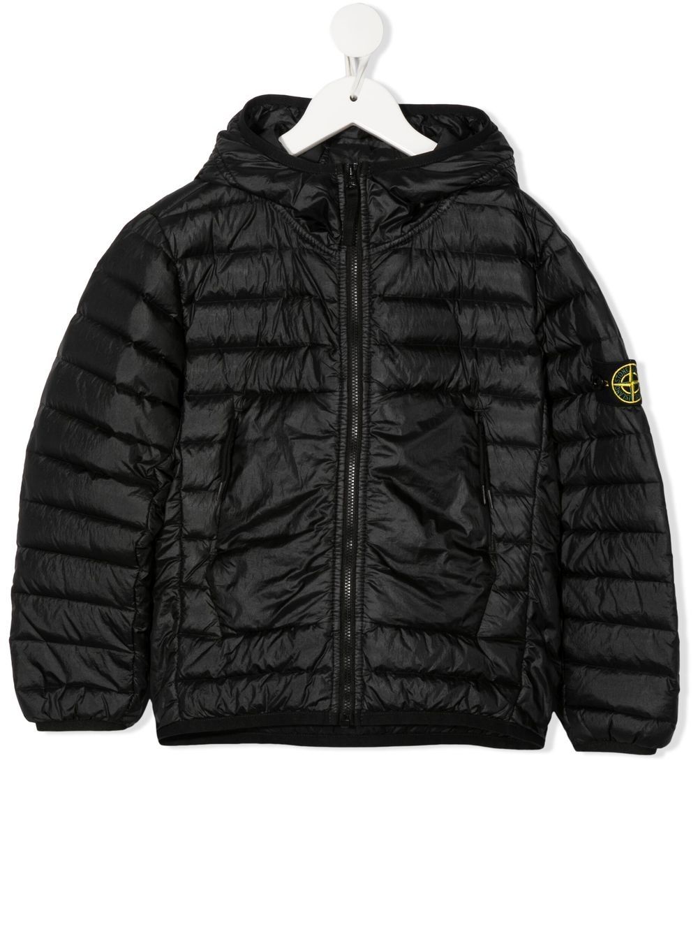 

Stone Island Junior chamarra capitonada con parche del logo - Negro