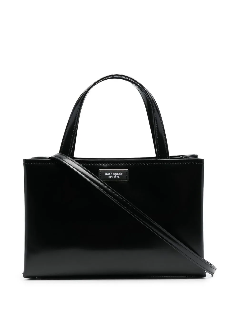 

Kate Spade logo-appliqué leather tote bag - Black