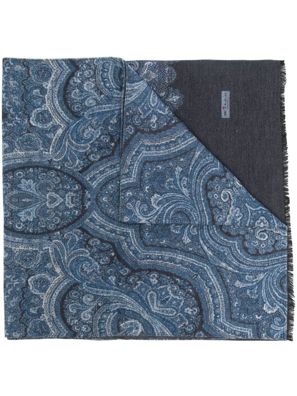 

Kiton paisley-print silk scarf - Blue