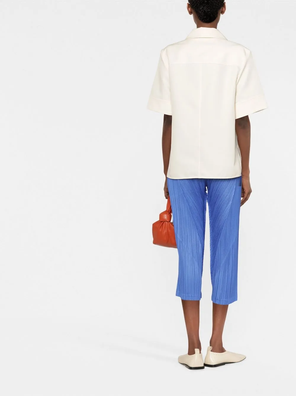 pleats please issey miyake plissé cropped trousers
